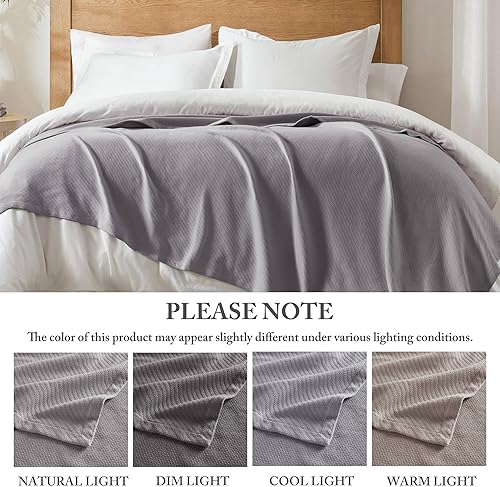 Miniatura 9 de Madison Park - Manta de lujo, suave, acogedora, 100% algodón hilado en anillo, para cama, o sofá