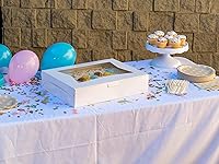 Vista 11 de SCT White Window Bakery Boxes with Attached Flip Top, 4-Corner Beers Design, 10 x 10 x 2.5, White, Paper, 200/Carton