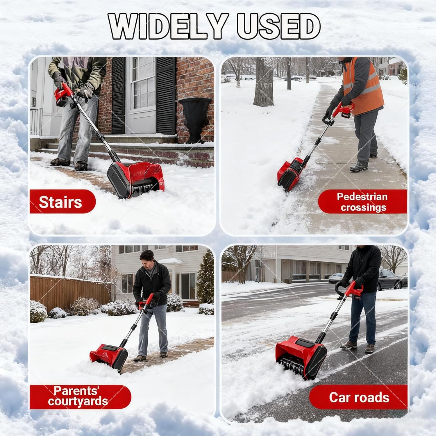 Battery Powered Snow Blower,Handheld Electric Snow Blower with Removable Battery and Charger,with Battery&Charger Included, for Patio, Playground, Farm Onebattery-1500mAh