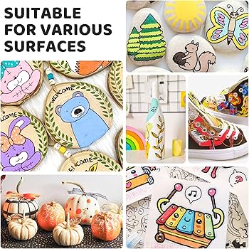 Amazon.com: LANRENWENG 48 Colors Acrylic Paint Pens Markers