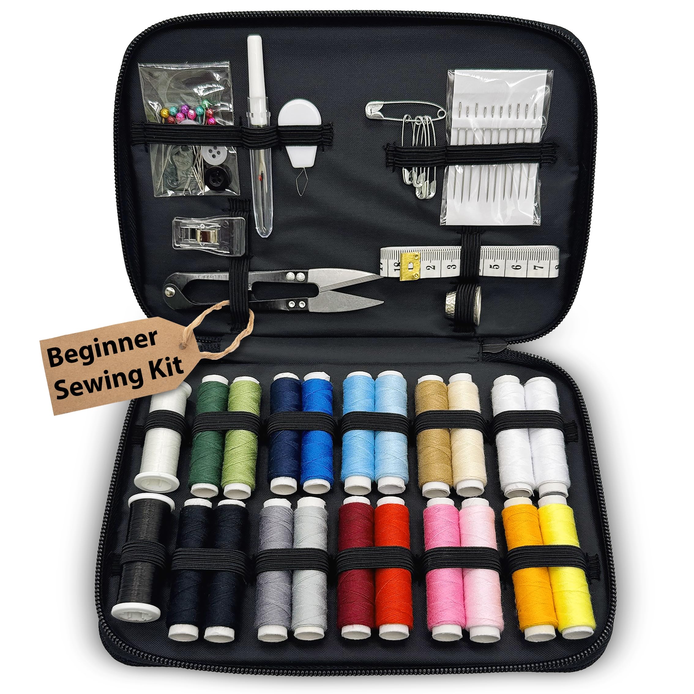 Vellostar Beginner Sewing Kit for Adults and Kids, 22 Threads, Travel Case