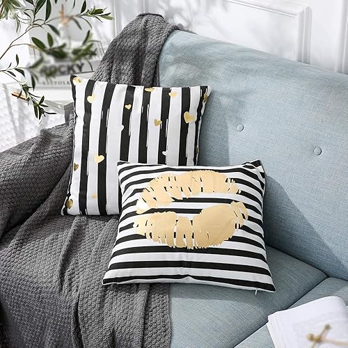 Miniatura 8 de Monkeysell almohada dorada de franela, funda de almohada para sillón, almohada lumbar para cintura, diseños de labios, amor, rompecabezas, piñas