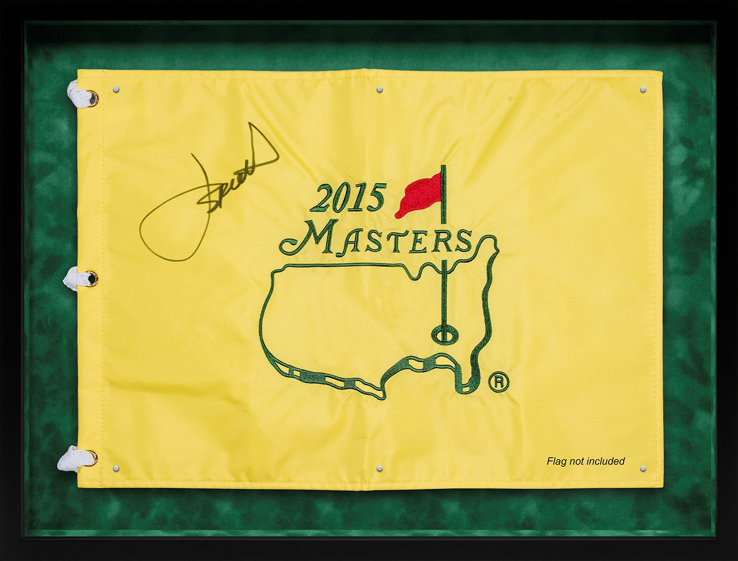 MASTERPIECE FRAMING + IMAGING Golf Flag Display Frame, Magnetic Mount does not damage Flag (Black Frame/Green Suede Mat)