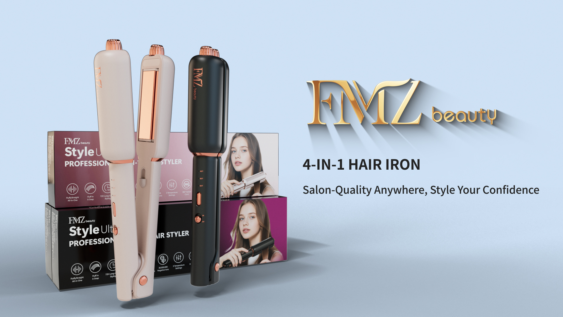 Amazon.com : FMZ Flat Iron Hair Straightener Crimper Curler, 4 in