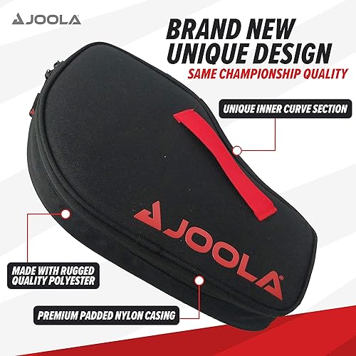 Miniatura 2 de JOOLA Vision - Funda acolchada doble con compartimento de almacenamiento para 4 pelotas de ping pong, funda de tenis de mesa que ayuda a proteger la