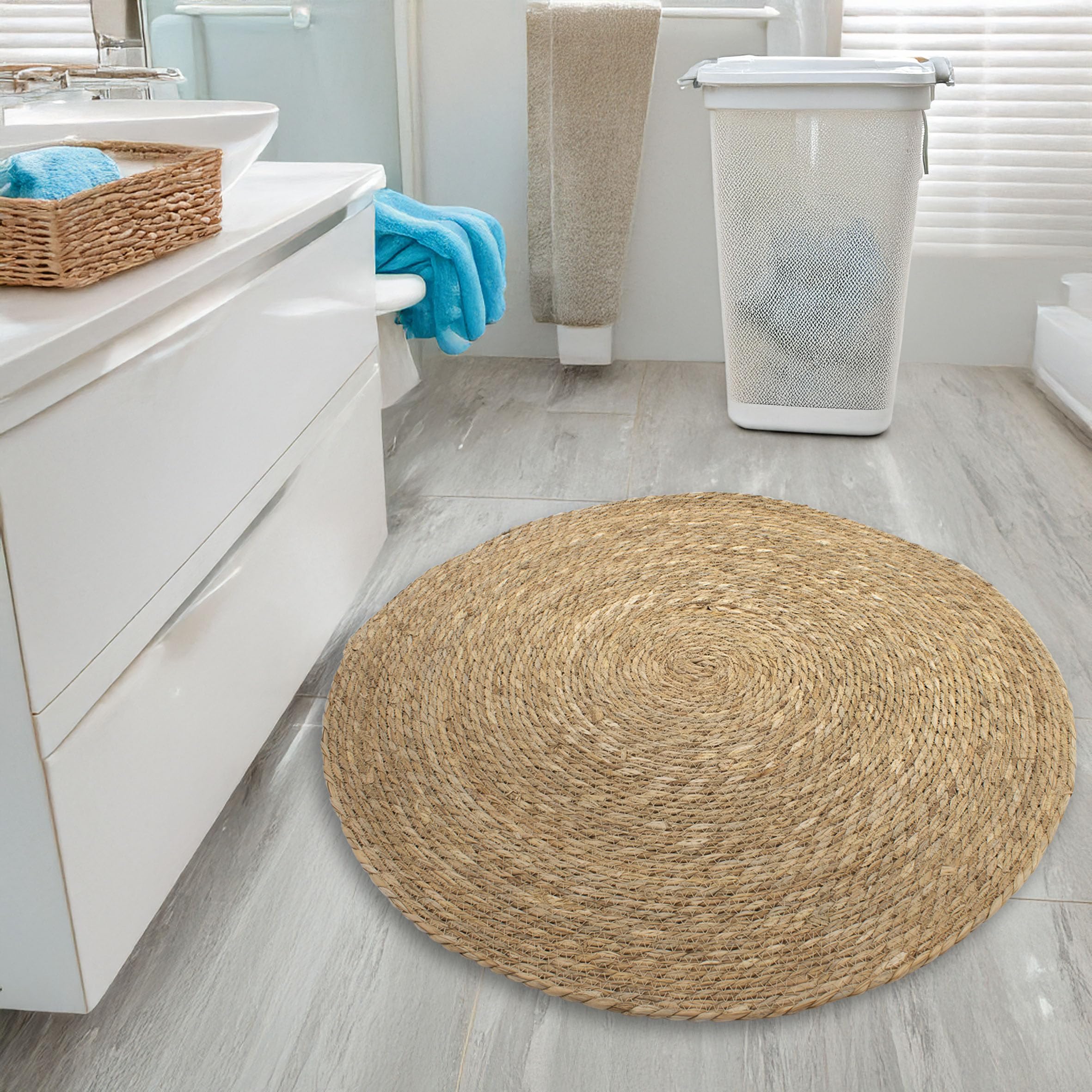 Tapis Rond En Jonc De Mer Naturel 100 Cm | Décoration Bohème