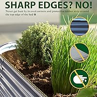 Vista 6 de VEIKOU Cama de jardín elevada de 8 x 2 x 1.4 pies, cama de jardín elevada galvanizada, maceta modular elevada para exteriores, para verduras, cama