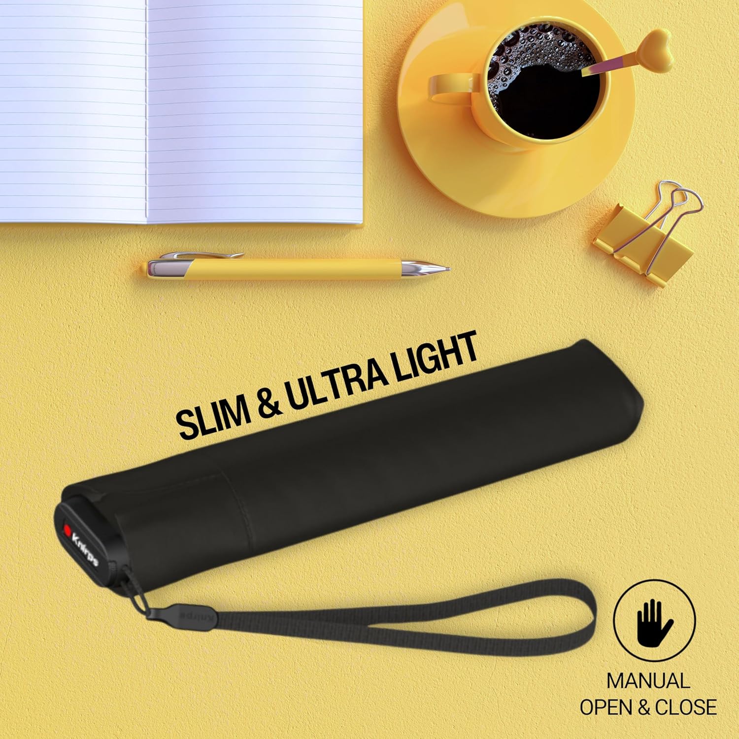 Knirps US.050 Ultra Light Pocket Size Manual Rain Umbrella with Carrying Case - Image 7