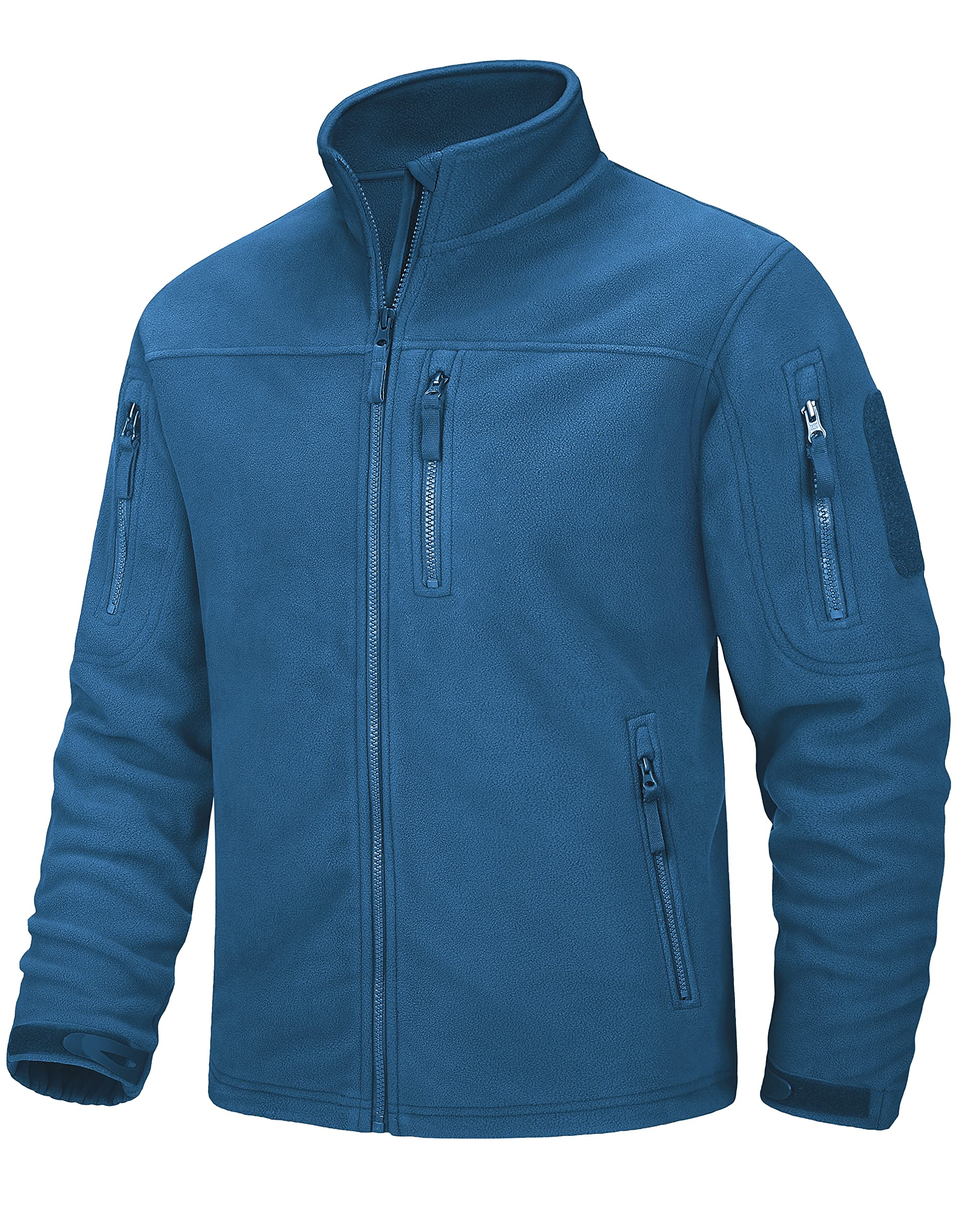 MAGCOMSENMen's Full-Zip Fleece Jackets Stand Collar Windbreaker Outwear Winter Army Tactical Coats with Zipper Pockets