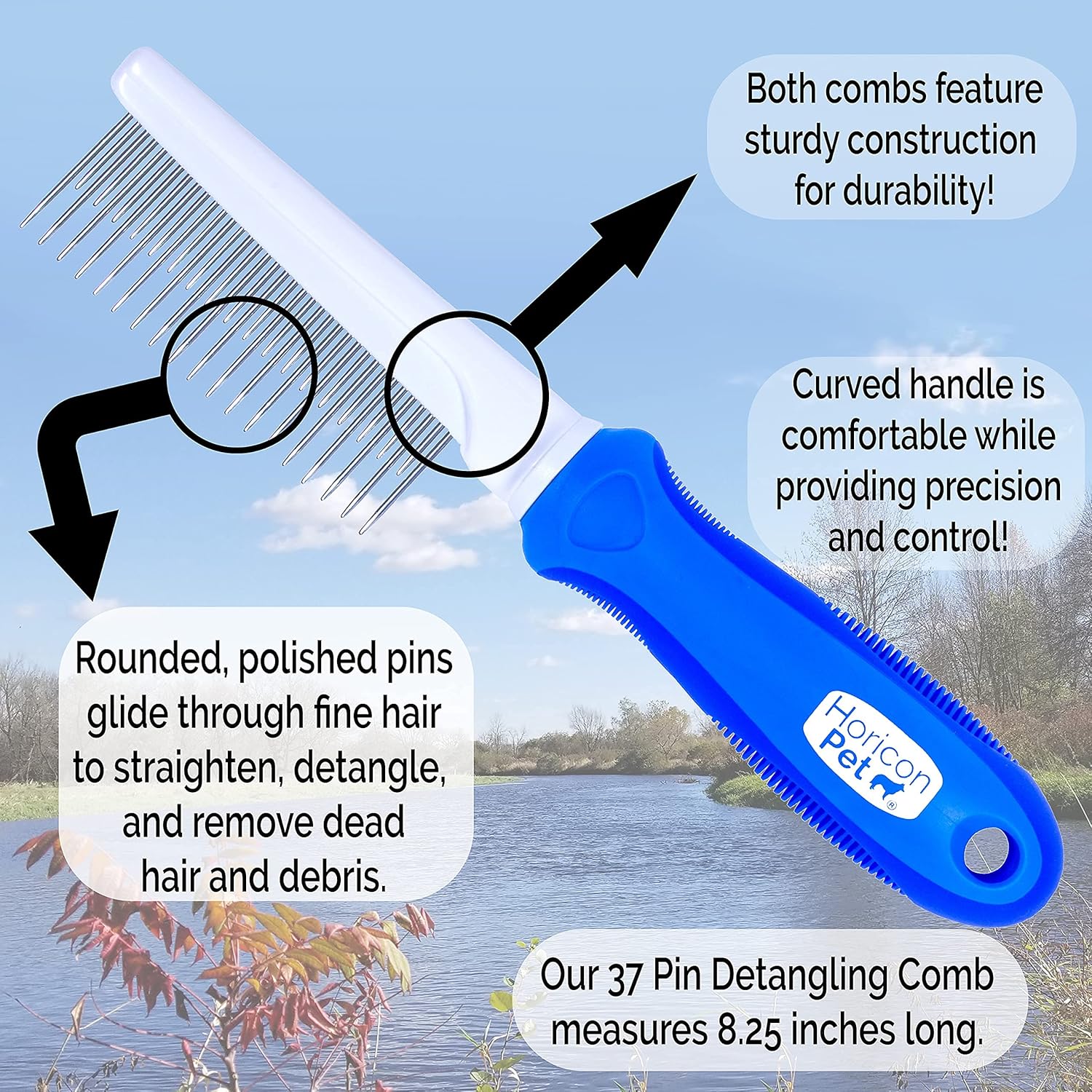 Horicon Pet Detangling and Grooming Dog Comb Set for Dogs, Cats, Small Animals : Pet Supplies