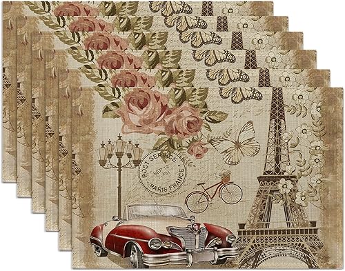 Miniatura 15 de Juego de 6 manteles individuales con diseño de gato negro, lavables, resistentes al calor, de 12 x 18 pulgadas, bonitos manteles individuales para