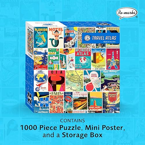 Miniatura 2 de Re-marks Travel Atlas - Rompecabezas retro de 1000 piezas para todas las edades