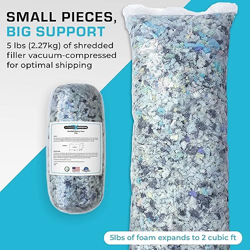 Miniatura 6 de Espuma viscoelástica desmenuzada para rellenar asientos puf, sillas, almohadas, cama de perros, almohadones y para manualidades Fabricada con 100 %