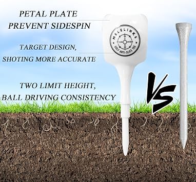 Golf Plastic 2 3/4 in Tee Set - 4 Pack of Tees for Golf Practice Golf White Unbreakable Tees Anti-Slice Plastic Tee Set Golfer Gadgets Gifts for Men Golf Premium Pro Wood Stuff Accessories