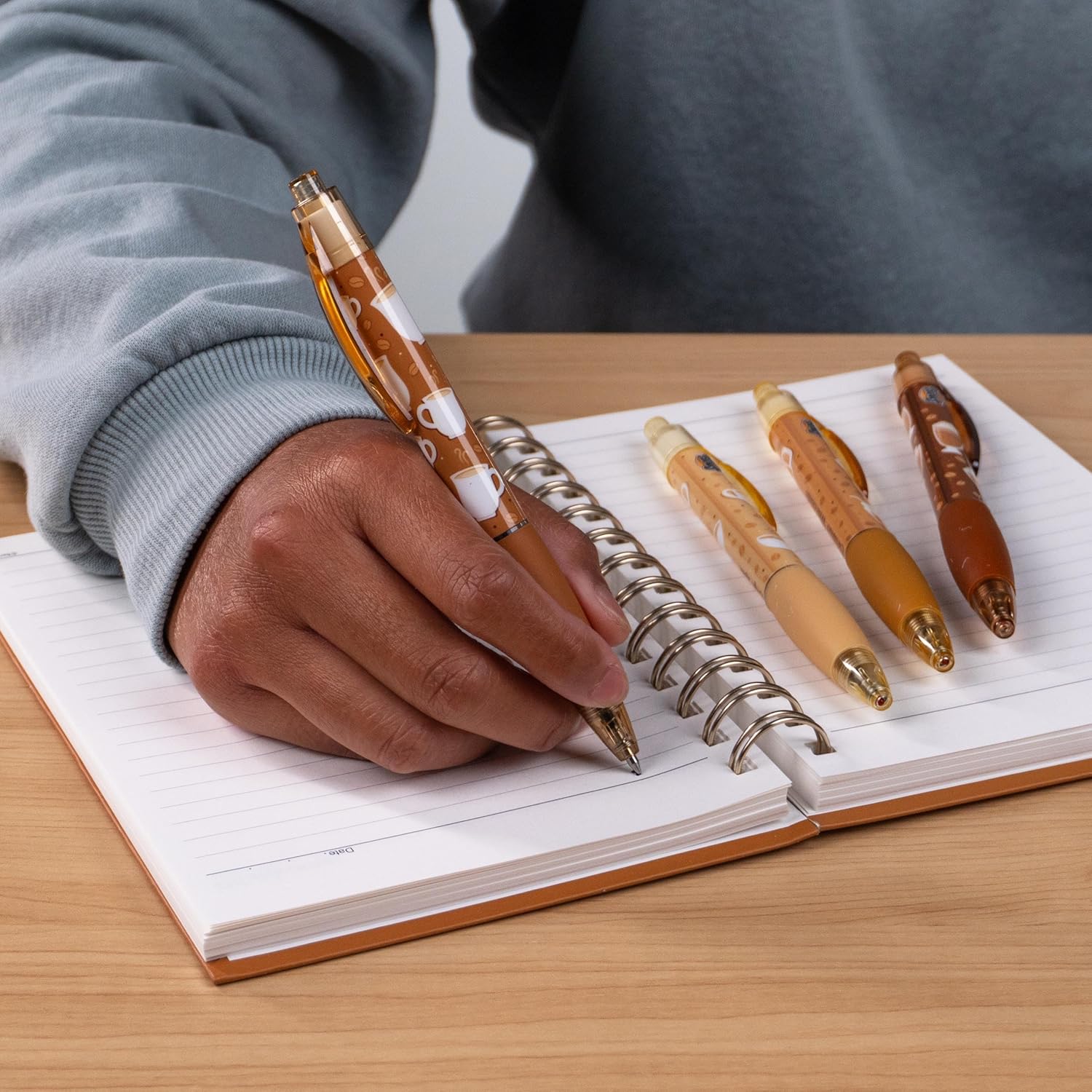 Coffee Smens – 4 Pack Black Gel Ink Pens with Gourmet Coffee Scented Grips (Café Latte, Caramel Macchiato, Roasted Hazelnut, Mocha) – Fun Smelly Pens for Kids, Students & Adults - Image 6