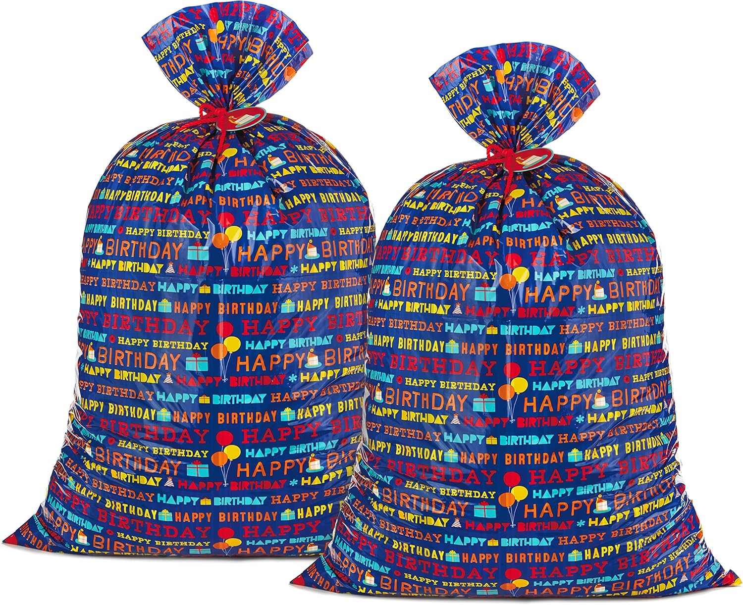Hallmark 56" Large Plastic Gift Bag Bundle (2 Bags Blue