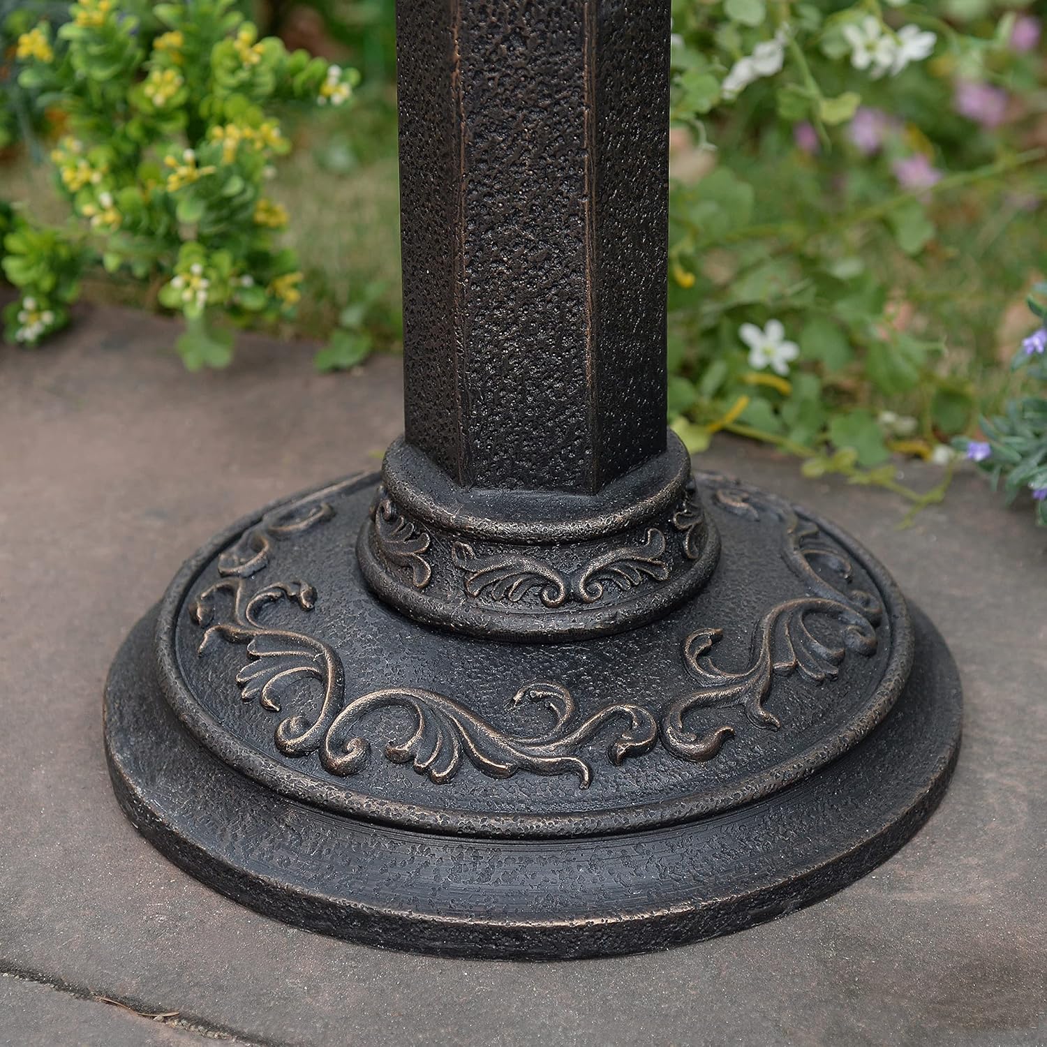 Kenroy Home 51150BRZ Iverson Birdbath, Column Base, Bronze : Patio, Lawn & Garden