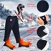 Vista 3 de Autocastle Calcetines calefactables para hombre, recargables, con pilas, calentadores de calor, calentados por batería, calentadores de pies