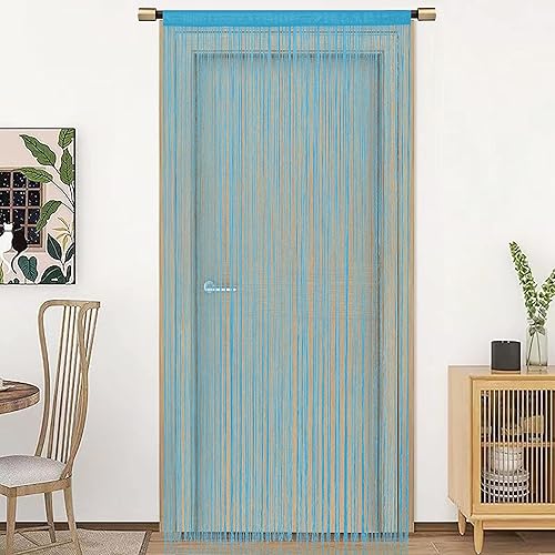 Miniatura 10 de Cortinas para puerta con flecos delgados densos para dormitorio, divisor de habitación, para sala de estar