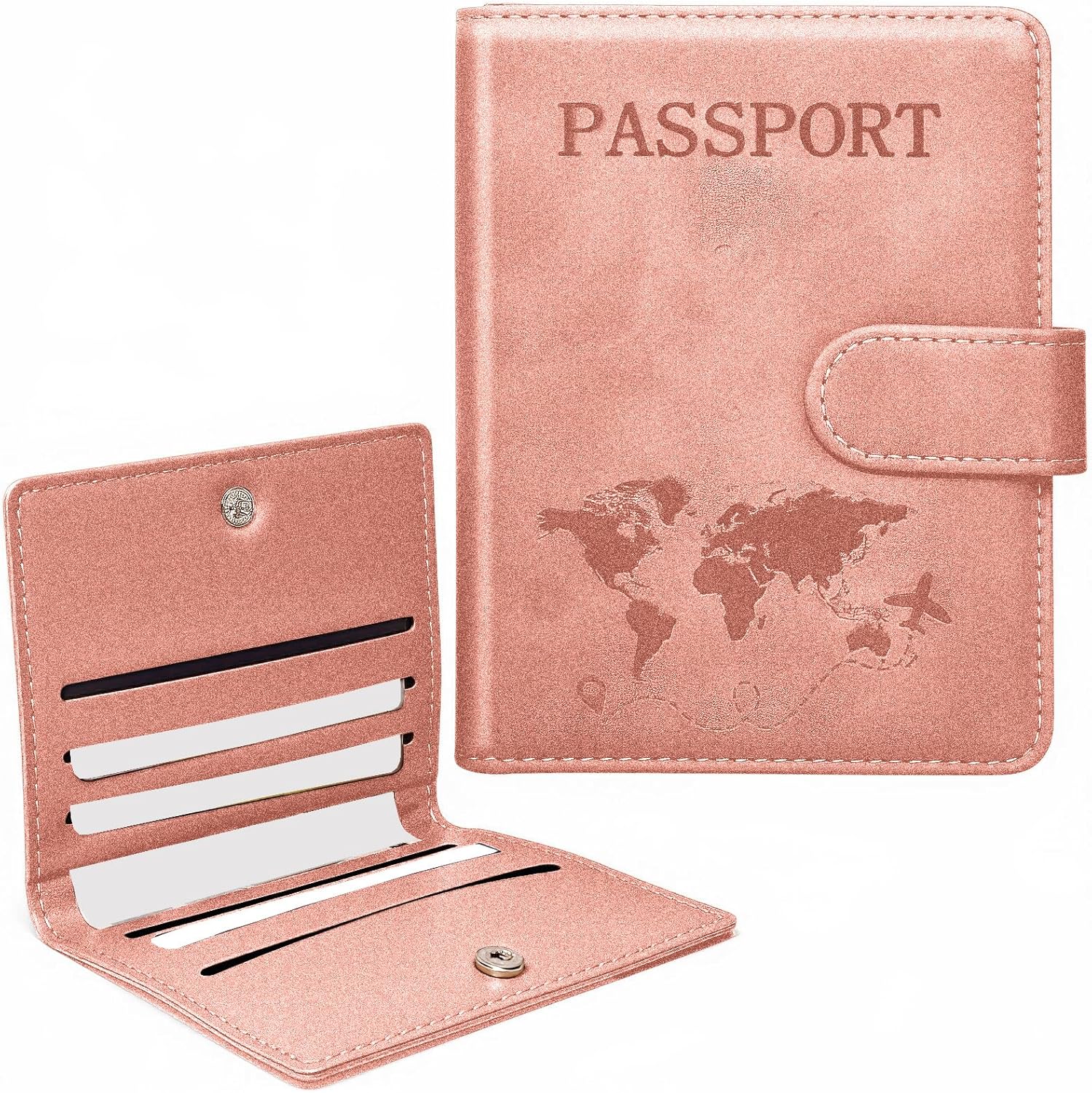 2 Pcs Travel Essentials Set, RFID Passport Cover for Women Mens, 1 Passport Holder + 1 Leather Card Case 2 Pcs Travel Essentials Set, RFID Passport Cover for Women Mens, 1 Passport Holder + 1 Leather Card Case
