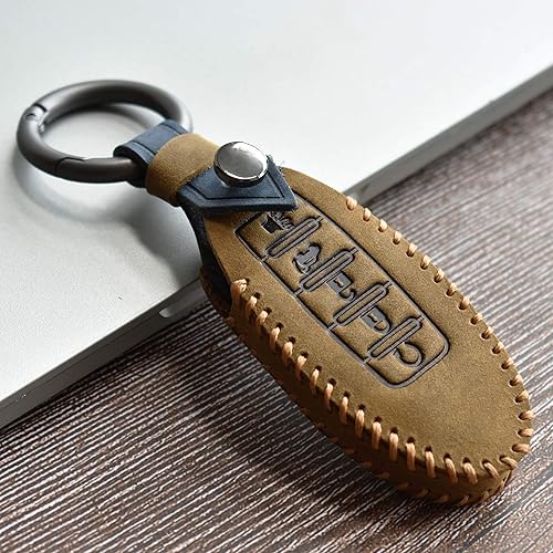 SANRILY Funda de cuero para llavero de 5 botones para Nissan Maxima Altima Murano Pathfinder Rogue 2020, para Infiniti QX60 QX80 Q60 Q60 con control