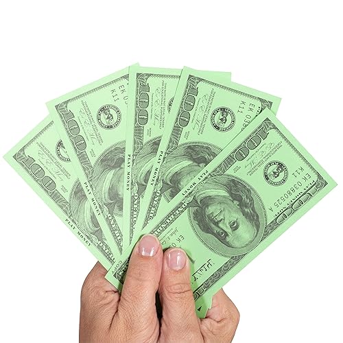 Vista 20 de LEARNING ADVANTAGE Juego de 50 billetes de papel de 50 dólares de 50 dólares – Diseñado y tamaño como moneda real de Estados Unidos – Enseña moneda