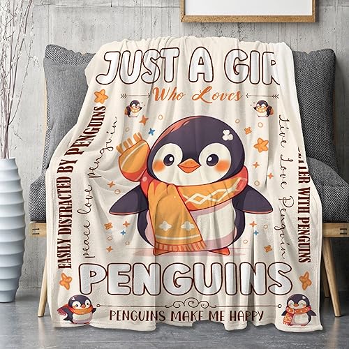 Miniatura 8 de Manta de pingüino, regalos de pingüinos para hombres y mujeres, amantes de los pingüinos, manta de franela de felpa suave, ligera y cálida, para