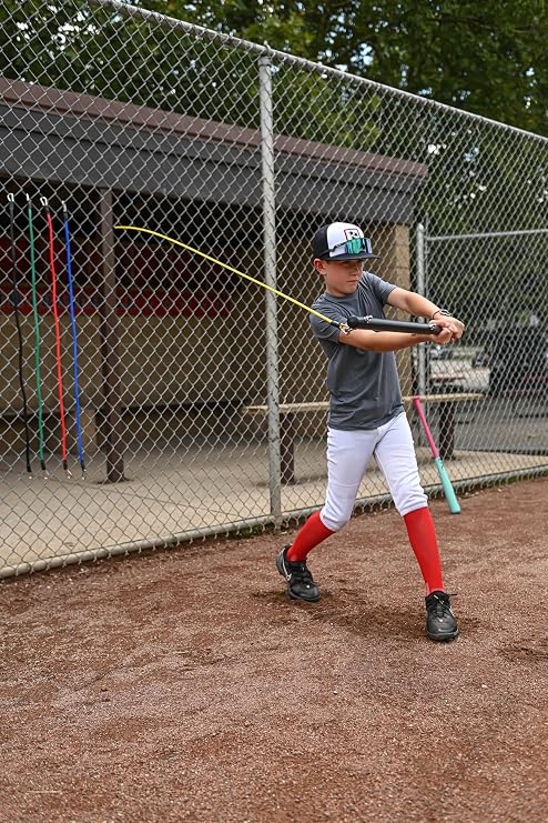 Power Swing Pro Resistance Swing Training Bat Baseball Softball Cricket Training Aid, 5 Adjustable Resistance Bands, Swing Path, Strength, Bat Speed for All Ages, at Home Training