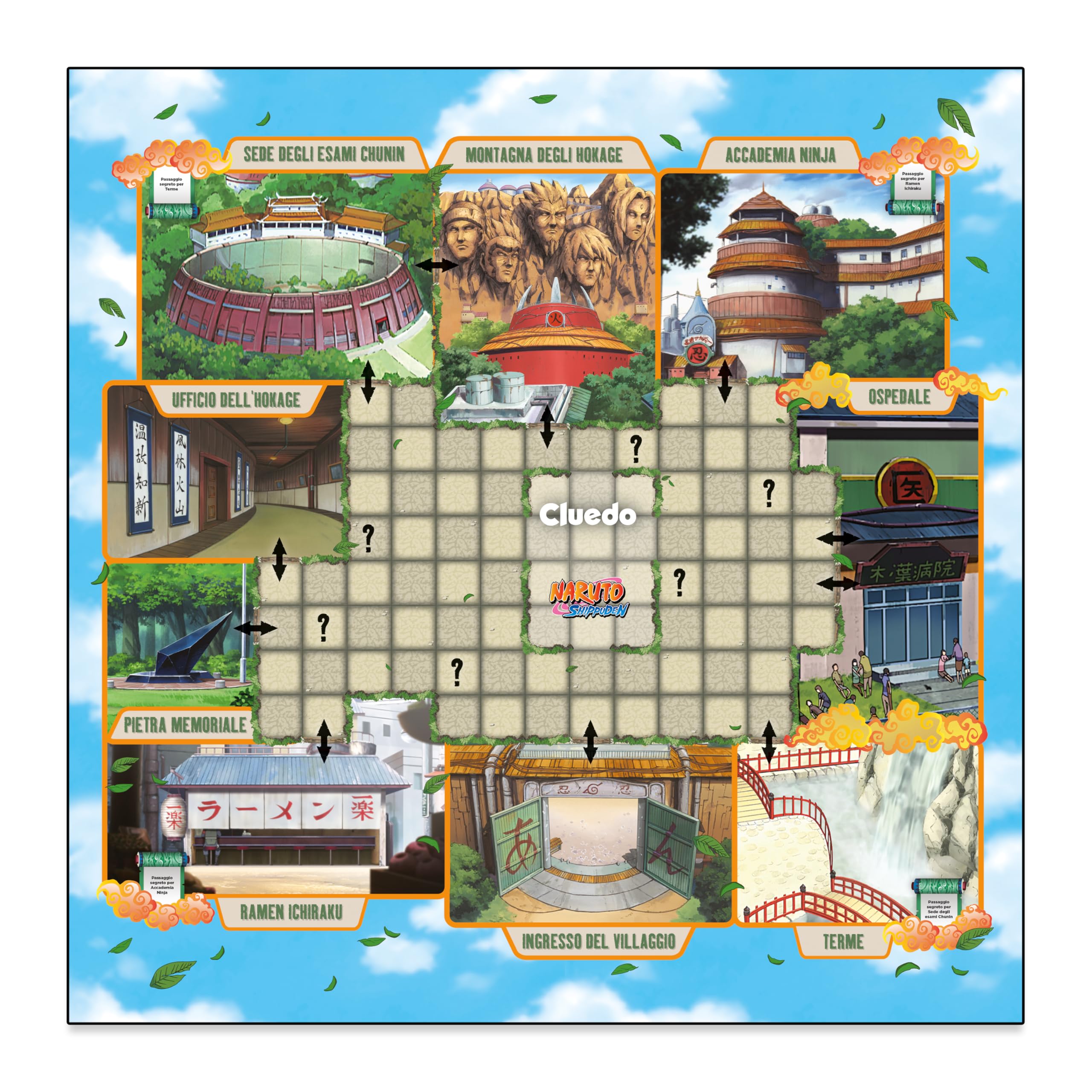 Winning Moves Cluedo Gioco da Tavolo Italiano Naruto - Giochi da Tavolo Adulti e Bambini, per 2 a 6 Giocatori, Giochi da Tavolo Bambini 8 Anni