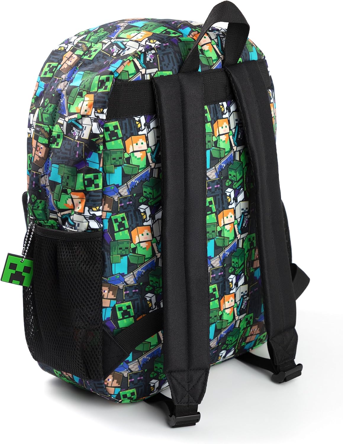 Minecraft Steve & Creeper Multicolour Backpack | Graphic Print Zip-Up Bag for Back to School | Kids Carrying Books | Unisex Kids Merch - Image 3