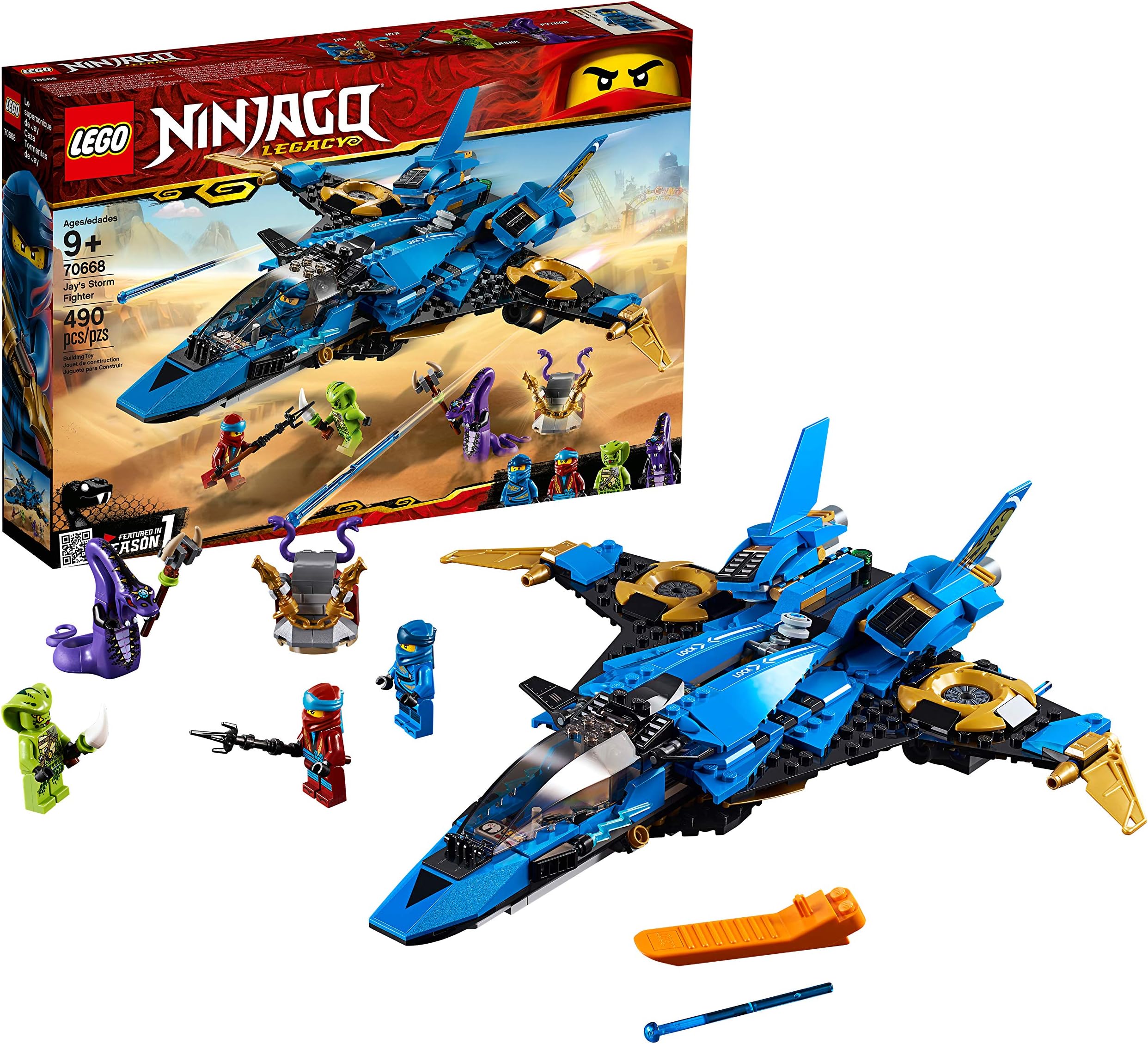 LEGO NINJAGO Legacy Jay’s Storm Fighter 70668 Building Kit, New 2019 (490 Pieces)
