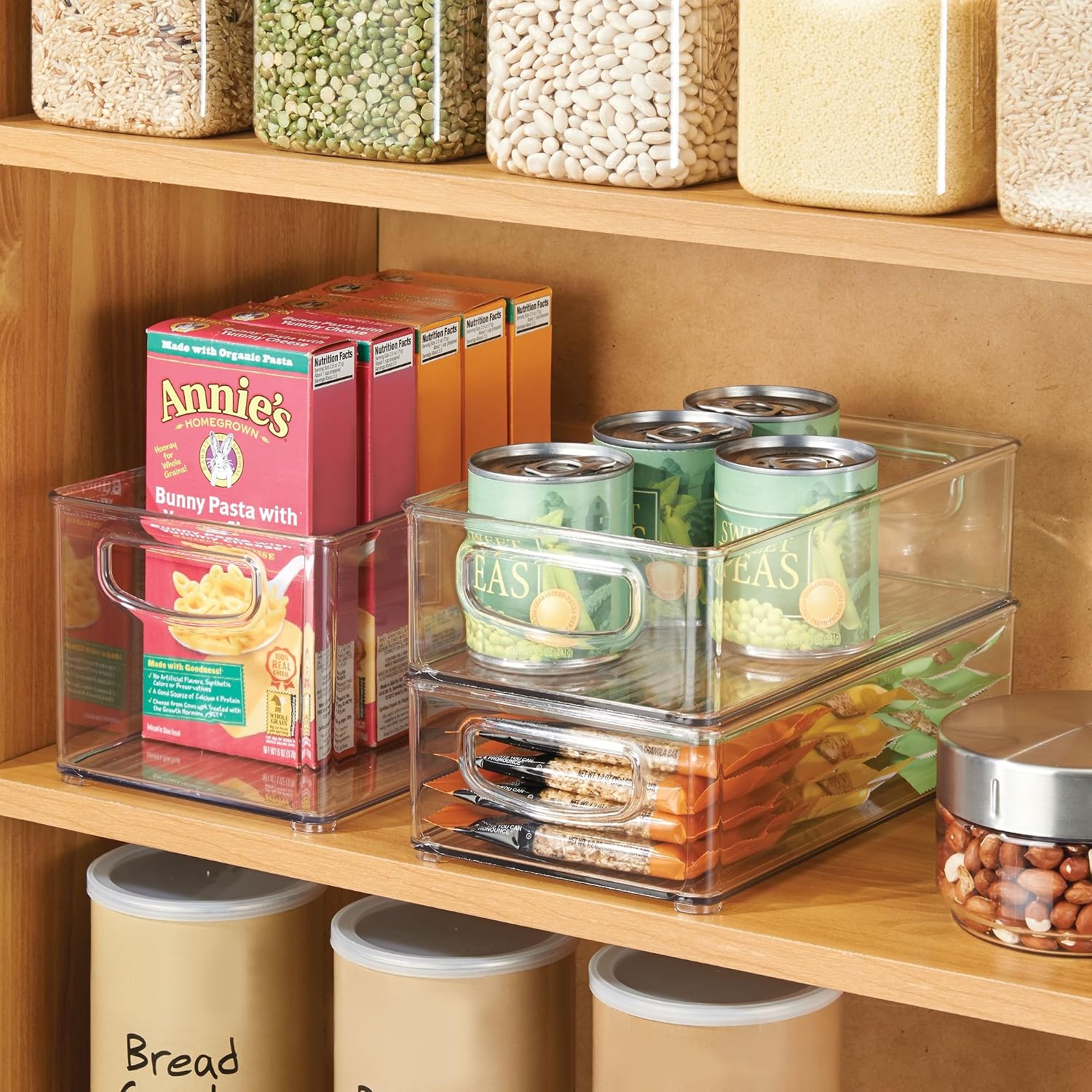 InterDesign 64330 Home Organizer Bin for Pantry, Refrigerator, Freezer & Storage Cabinet, 10" x 3" x 6", Clear Medium