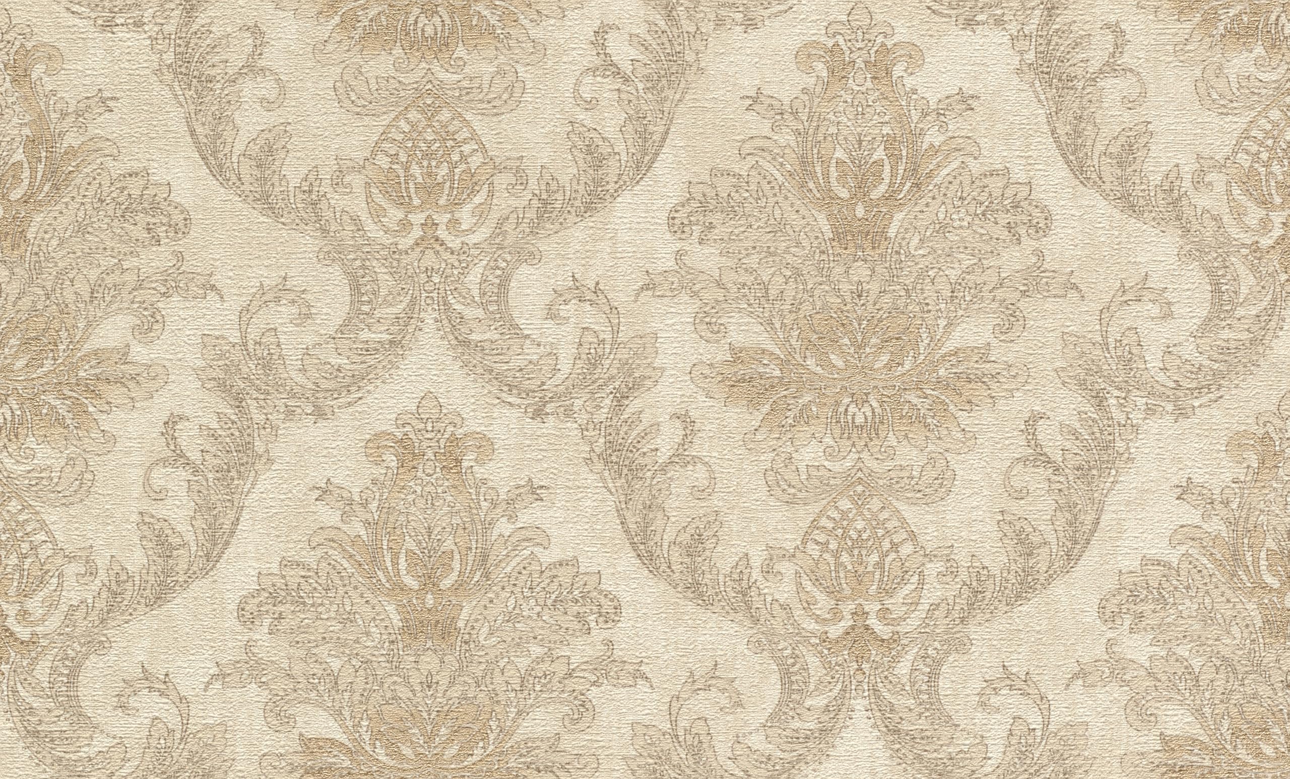 Rasch Papel pintado no tejido barroco – Papel pintado de vinilo con adornos en beige para un ambiente de lujo – Resistente y lavable – 10,05 m x 0,53 m