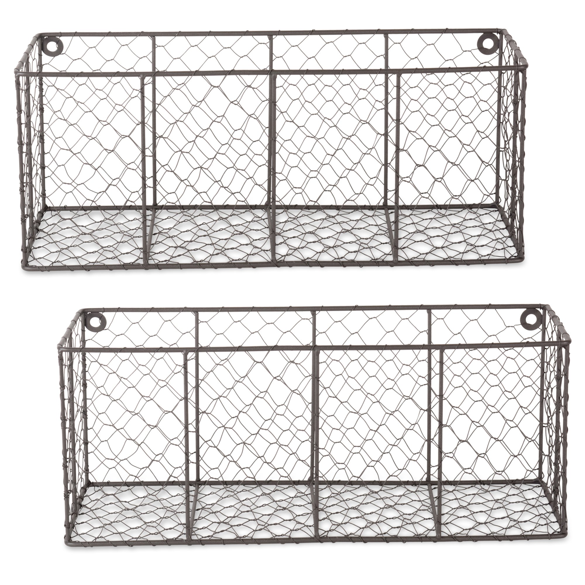 DII Chicken Wire Collection Farmhouse Vintage Wall Baskets, Medium Basket, Vintage Grey