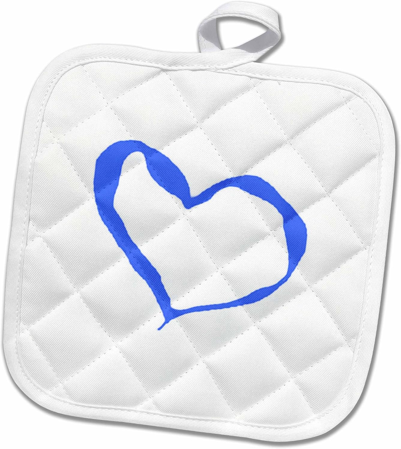 3D Rose Blue Heart Pot Holder, 8" x 8"