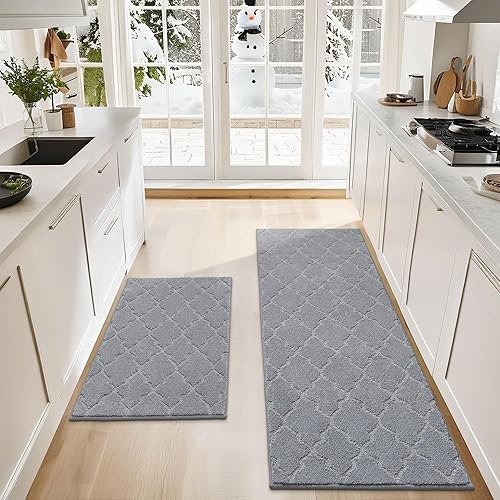 Miniatura 124 de COSY HOMEER Tapetes suaves de cocina para el frente del fregadero, alfombras súper absorbentes y tapete antideslizante de 20 x 59 pulgadas, lavable