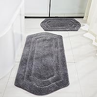 Vista 50 de COSY HOMEER Alfombras de baño extragruesas, antideslizantes, felpa suave, 100% poliéster fuerte, absorbente de agua para sala de estar, baño, Beige