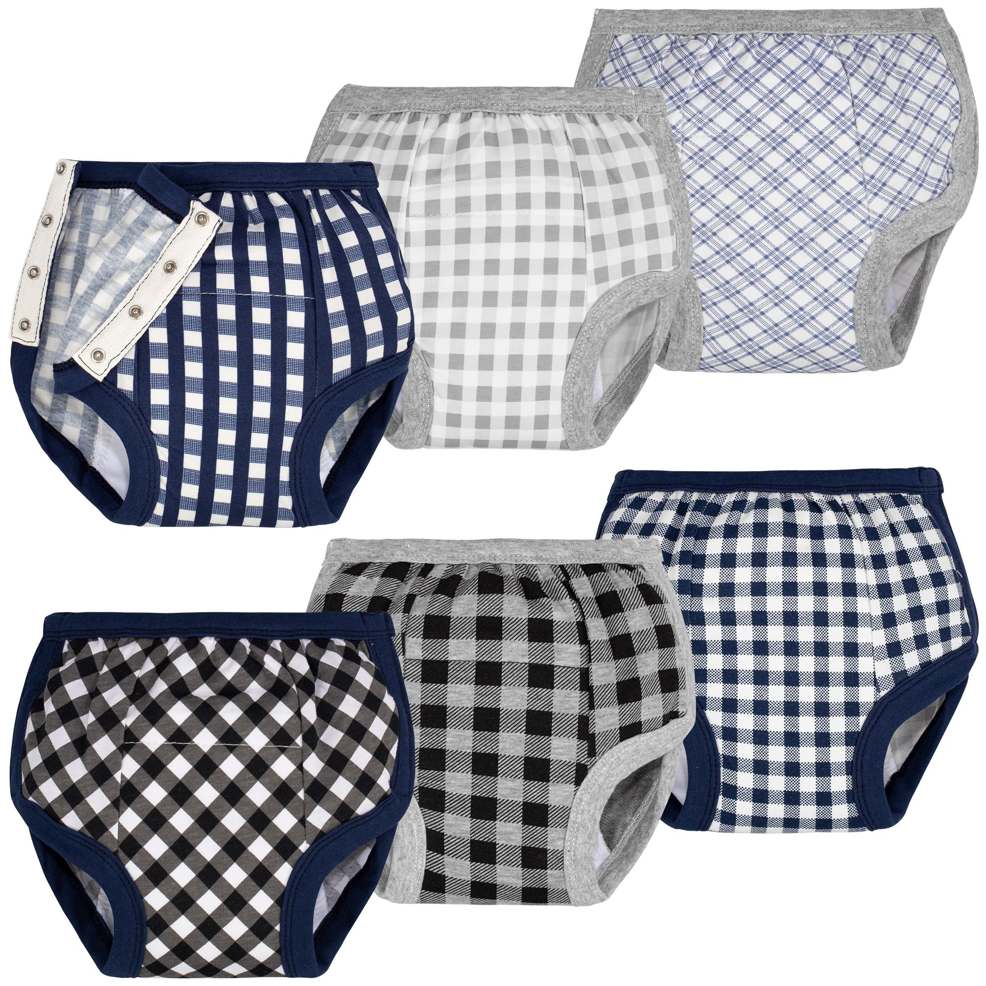 BIG ELEPHANTBaby Side Button Training Pants, Reusable Snaps on 100% Cotton Training Underwear for Toddler 2 Years - 5 Years