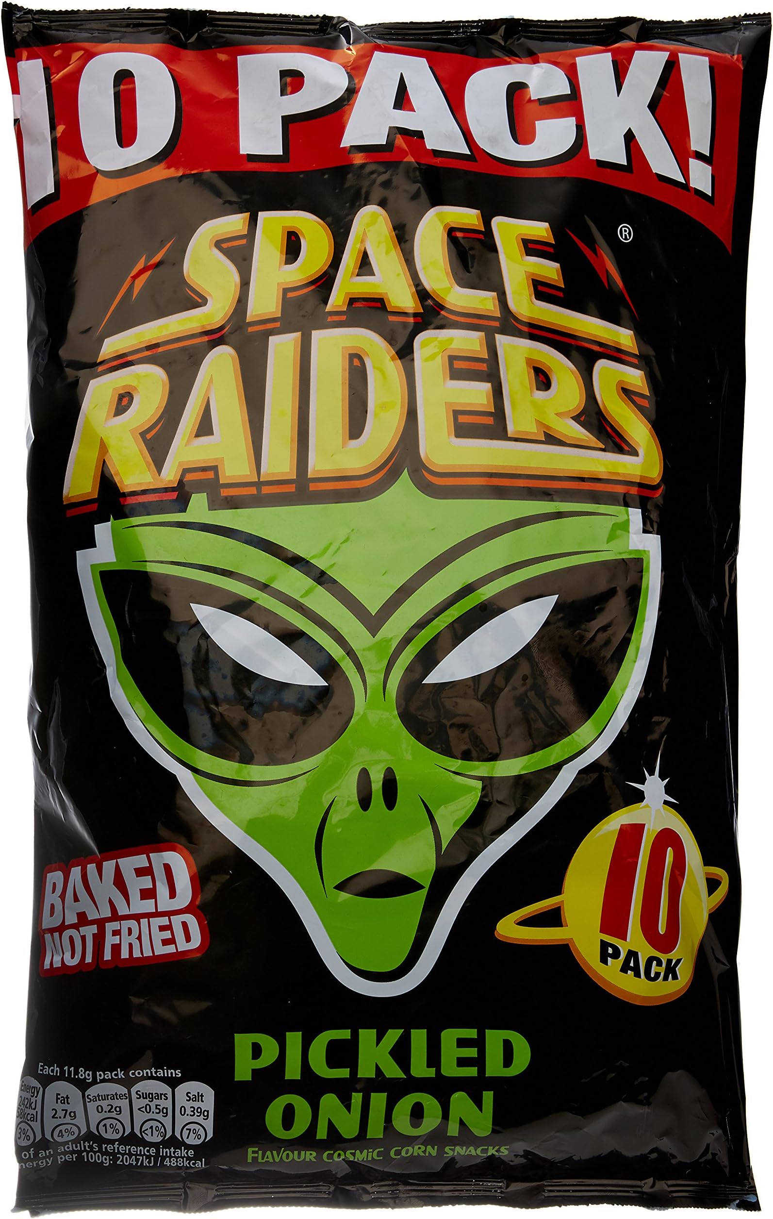 Space Raiders Pickled Onion Flavour Cosmic Corn Snacks, 118g