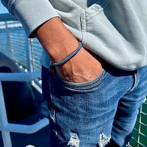 Miniatura 61 de Rumi Sumaq Nautical Rope Bracelet for Men, Women & Kids - Waterproof Hand-Knotted Adjustable Pull Tie - Martha’s Vineyard Island Map, Sailor Rope &