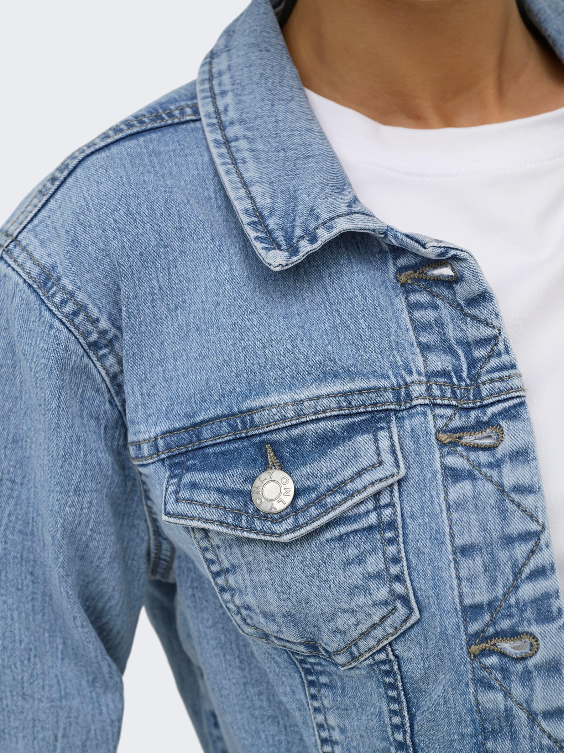 ONLY Onltia Dnm Jacket Col Pimbox Noos Giacchetto denim Donna