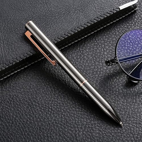 Miniatura 10 de Bolígrafo con caja de regalo para hombres y mujeres, bolígrafo retráctil de acero inoxidable de lujo, para uso ejecutivo en casa y oficina, y 2