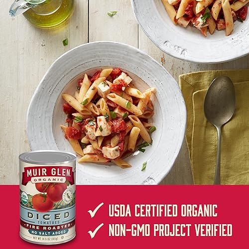 Miniatura 3 de Muir Glen Tomates enlatados orgánicos tostados al fuego, sin sal añadida, 14.5 onzas