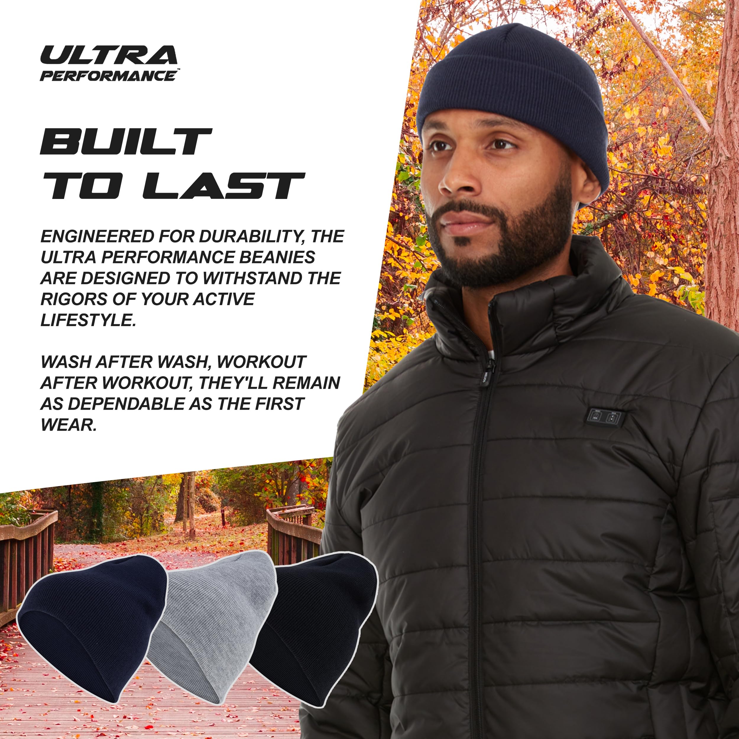 Ultra Performance 3-pak czapki zimowe dla mężczyzn i kobiet męskie i damskie czapki z czaszką czapki czapki