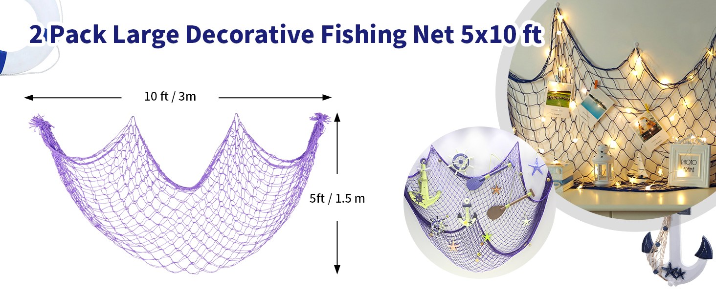 Amazon.com: Decorative Fishing Net 5x10 ft,YuanDe 2 Pack Large Aqua Picture Fish Net, Wall Photo Hanging Fishnet for Nautical Mermaid Pirate Ocean Themed Hawaii Beach Under The Sea Party Decorations : Sports Amazon.com: Decorative Fishing Net 5x10 ft,YuanDe 2 Pack Large Aqua Picture Fish Net, Wall Photo Hanging Fishnet for Nautical Mermaid Pirate Ocean Themed Hawaii Beach Under The Sea Party Decorations : Sports