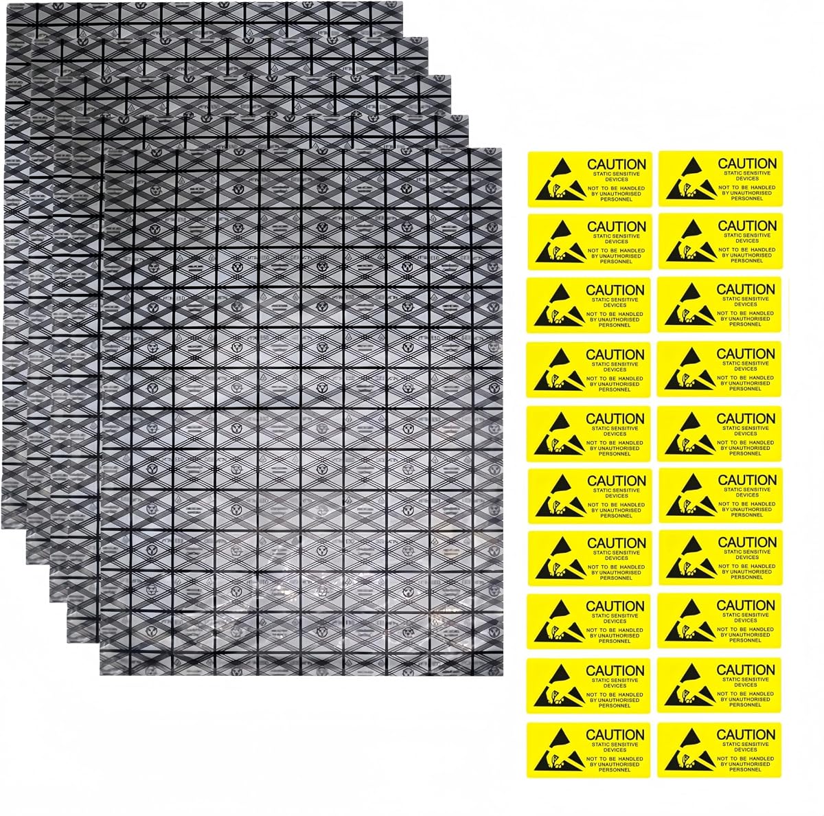 Paquete de 20 bolsas antiestáticas grandes reutilizables con pegatina antiestática | 11,8x15,7 pulgadas, parte superior abierta, blindaje ESD, para placa base electrónica, tarjetas gráficas de disco duro SSD HDD, almacenamiento a largo plazo