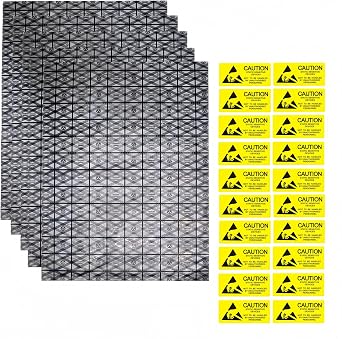 20 Pack Reusable Large Anti Static Bags with Antistatic Sticker 11.8x15.7 inch Open Top ESD Shielding Anti-Static Bag for Electronics Motherboard SSD HDD Hard Drive Long Term Storage