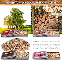 Vista 4 de Kit de ahumador de whisky con antorcha, ahumador de bebida bourbon Old Fashioned con virutas de madera de 4 sabores, regalos de cumpleaños y Día