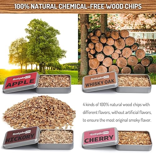 Miniatura 4 de Kit de ahumador de cóctel con antorcha, kit de ahumador antiguo con virutas de madera de 4 sabores, cumpleaños para hombres, papá, marido