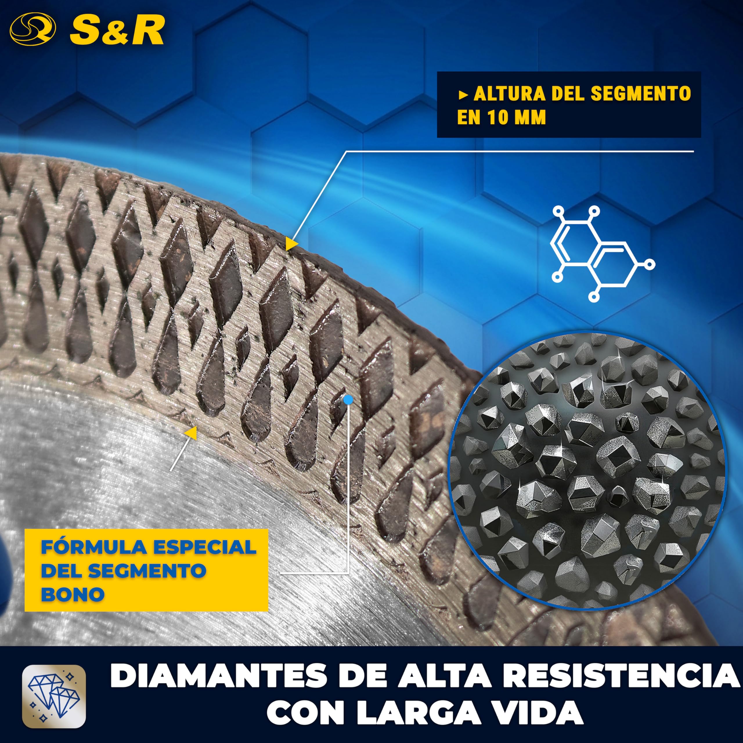 S&R Disco Corte Porcelanico 115 Disco Diamante 115mm Azuleos Cerámica Baldosas Granito y Mármol. Disco Porcelanico 115 Radial diamantado para Amoladora 115 y 125 Bosch Ruby Makita Dewalt